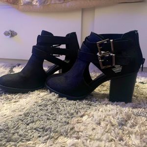 Black Buckle Ankle Boots